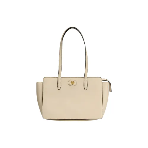 TORY BURCH Robinson Litchi Grain Leather Tote Bag Shopping Bag Handbag Crossbody Bag Small Women's Cream White