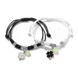 Четырехлистный клевер, светящийся в темноте, мультяшный браслет-шнурок - 1 пара