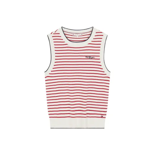 Tommy Hilfiger Красные и белые полосы 04Z Женские майки