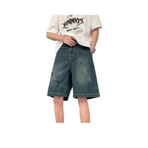 GEOGRE ALEX Blue Men's Denim Shorts GEOGRE ALEX Синий Мужские Джинсовые Шорты