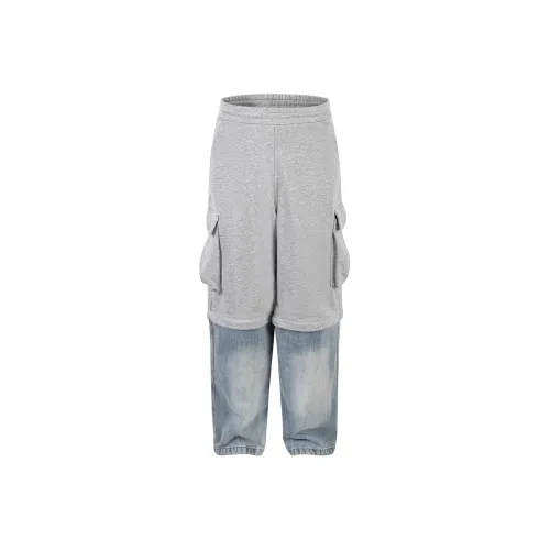 CoosRetro Серый и Вымытый Синий Мужские Повседневные Штаны