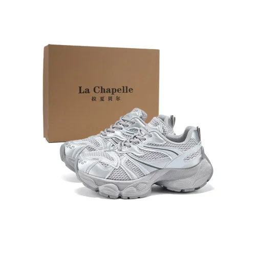 La Chapelle Устойчивые к истиранию Низкие Топ Кроссовки с Толстой Подошвой Женские Silver