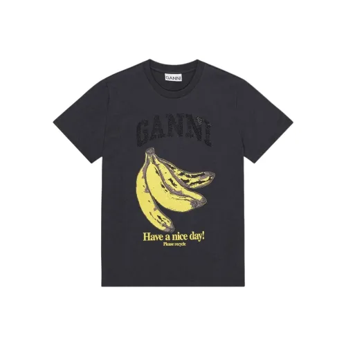 GANNI Черная унисекс футболка