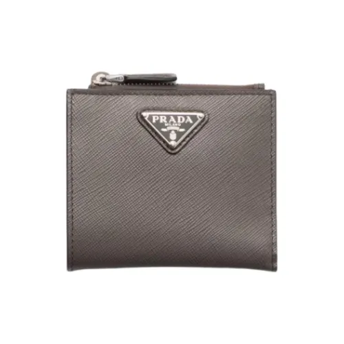 PRADA Saffiano кожа кошелек маленький мужской дымчатый цвет