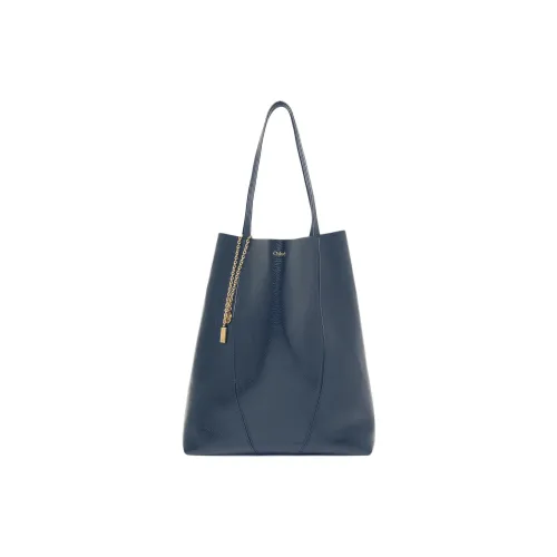 Chloe Коровья кожа Тоут Сумка Сумка для покупок Сумка на плечо Большая Женская TAPESTRY Синяя