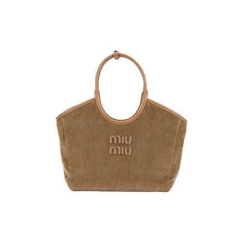 MIU MIU Ткань Тоут Сумка Сумка для покупок Сумка Женская Коричневая