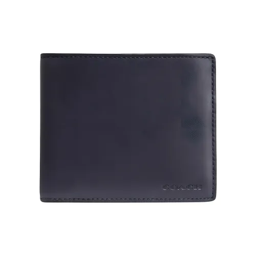 COACH Буйвол Кожа Кошелек Мужской Джинсовый Синий