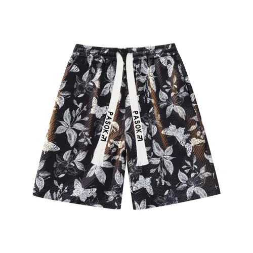 PASOK PA013 Бабочка flower Черный Унисекс Повседневные шорты