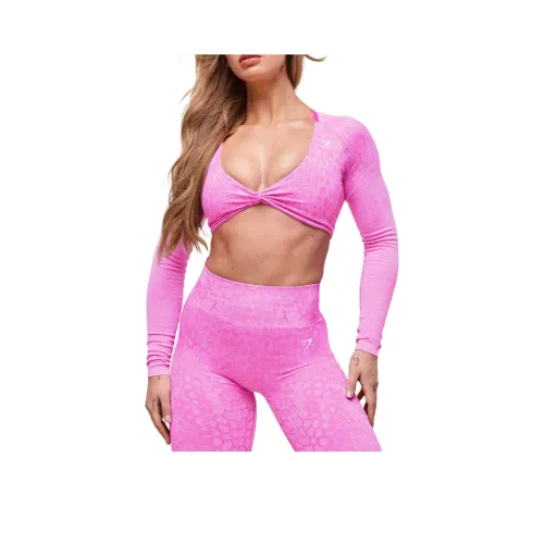 GYMSHARK x Whitney Животные КРОП ТОП Женский Розовый