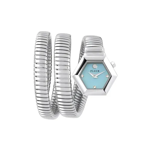 PHILIPP PLEIN Наручные часы Кварцевый механизм Нержавеющая сталь Ремешок 28 мм Синий циферблат Женские часы