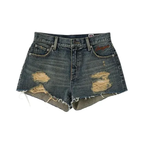 MOUSSY BlackEyePatch Co Бренд Синий Женские Джинсовые шорты