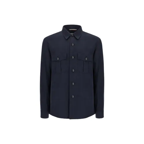 Canali Куртки и Пальто Мужской Синий