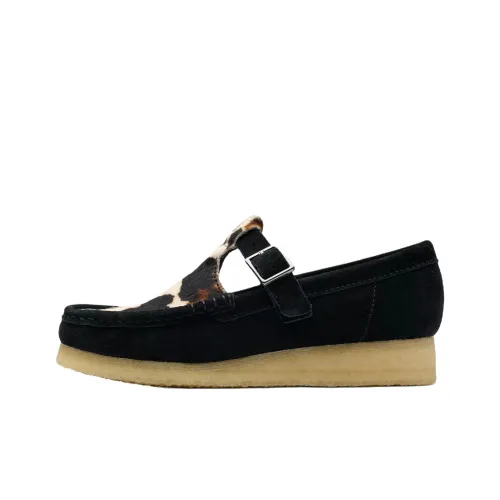 Clarks Wallabee T Bar Повседневная обувь Женская Черная