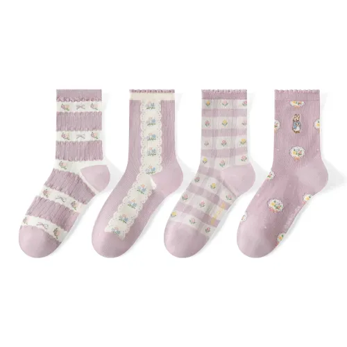 Caramella x BIDETULIANMING Носки Crew Женские упаковка из 4 пар