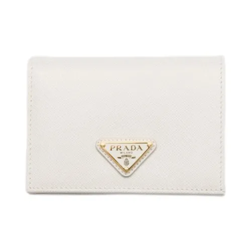 PRADA Saffiano Телячья кожа Кошелек Женский Белый