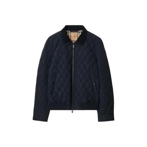 Burberry SS25 Хлопковый пуховик Мужской Navy Blue