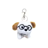 Белый стеклянный щенок (с застежкой-лобстер)