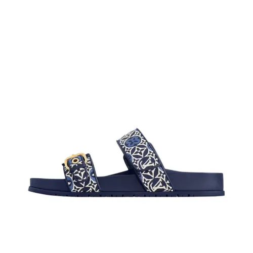 LOUIS VUITTON Bom Dia Слипоны Женские Морской Синий