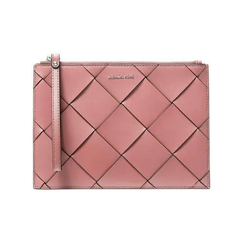 MICHAEL KORS Jet Set Travel Кожаный клатч Extra Large Женский Светло-розовый