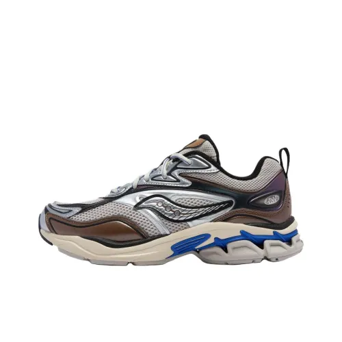 Saucony GRID FUSION Low Топ Беговые кроссовки Унисекс Серый Серебряный