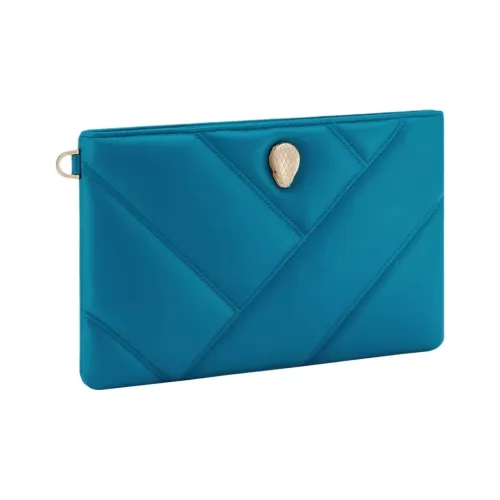 BVLGARI Serpenti Cabochon Коровья кожа Клатч Женские Синий