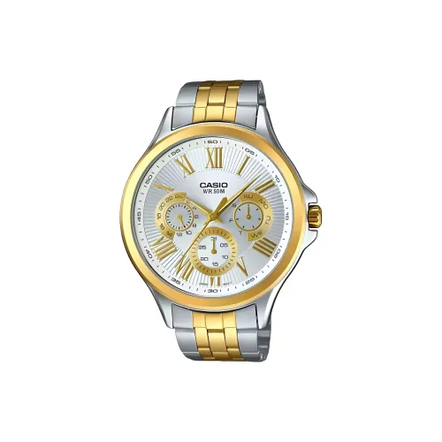 CASIO MTP E308 Collection Кварцевый механизм нержавеющий стальной ремешок мужские часы серебристый циферблат