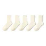 5 пар экрю (16 см) [мягкий 100% хлопок]