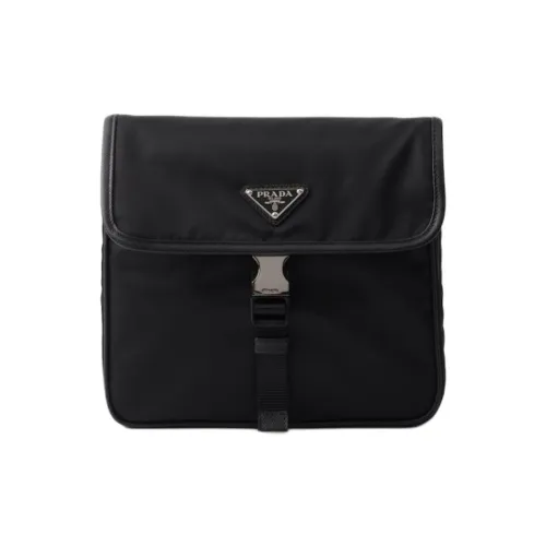 PRADA RE NylonSaffiano Нейлоновые сумки через плечо сумка на плечо унисекс черного цвета