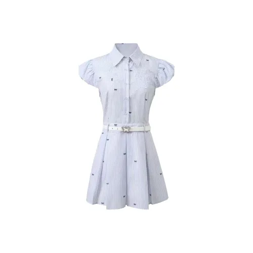 GEZITAI Короткое платье с короткими рукавами женское