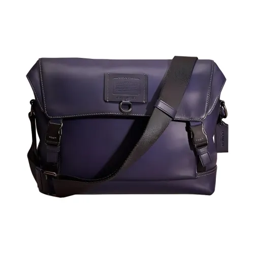 COACH Rivington Soft GRAIN LEATHER Сумка через плечо Большая Женская Фиолетовая