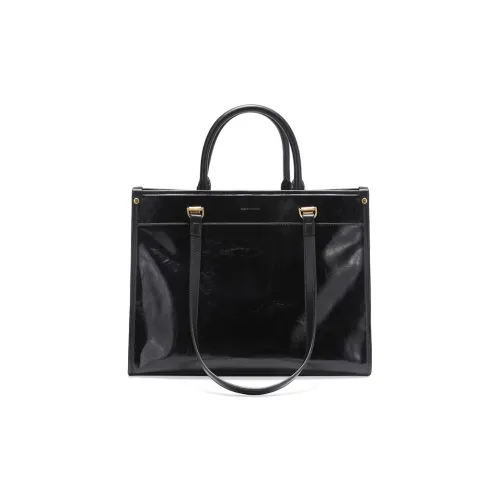 Simedin Сумка-тоут из коровьей кожи большая женская глубокий черный цвет