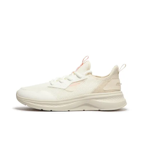 361° Амортизирующие подошва Slip-resistant Дышащий Низкий топ Повседневный Спринт Городской Коммутирование Беговые кроссовки Женские Перьевой белый