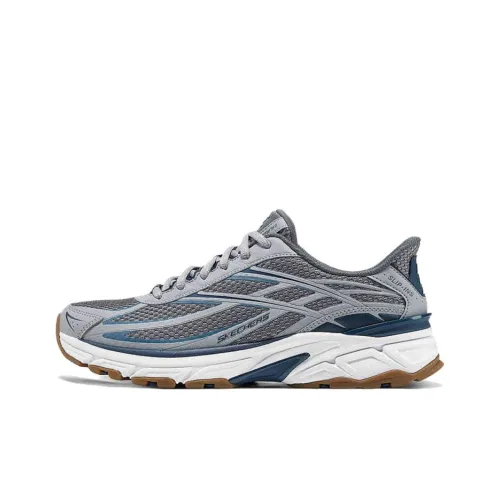 SKECHERS SPORT Мужской Повседневный Низкий Топ Серый Синий Мужской