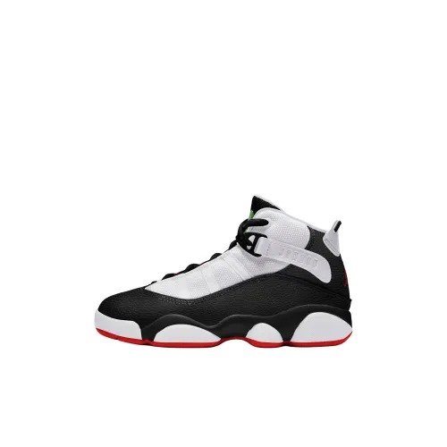 Jordan Air Jordan 6 Кольца Детские баскетбольные кроссовки Черный белый Подростки