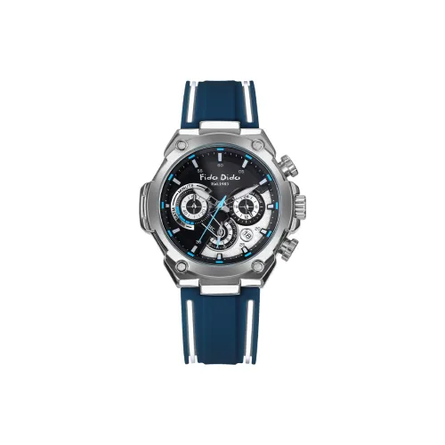 FIDO DIDO Blue Planet Collection Кварцевый механизм Силиконовый ремешок Часы Мужские Часы Синий циферблат