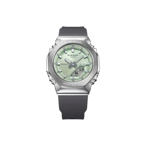 CASIO Metal Collection Wrist Watch Collection Кварцевый механизм Смольный ремешок Часы Унисекс Зеленый циферблат