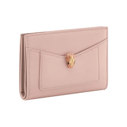 BVLGARI Serpenti Forever Телячья кожа Держатель для карт Стандартный Женский Розовый