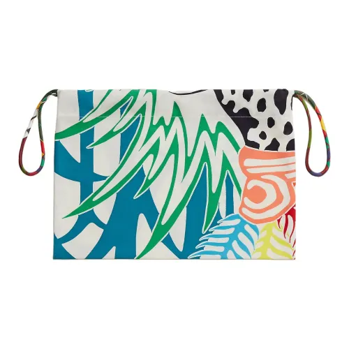 HERMES Хлопок Путешествие Сумка для хранения Женская Зеленая и Синяя