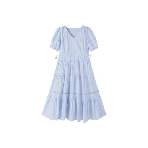 XIANGYING Короткое платье с короткими рукавами женское