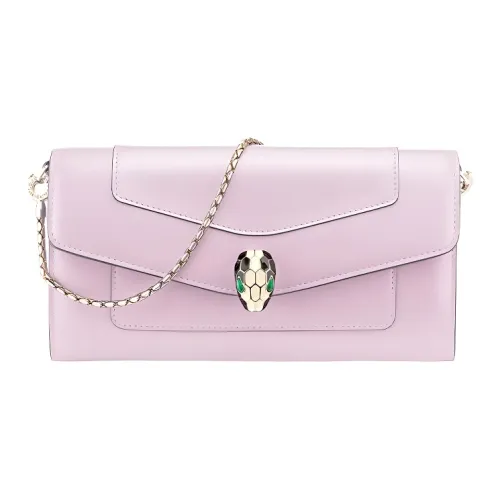 BVLGARI Serpenti Forever Телячья кожа Кошелек Женские Светло-фиолетовый