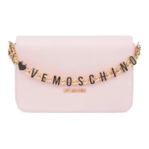 LOVE MOSCHINO Sheepskin Artificial Leather Bag Small Unisex Light Pink Blue