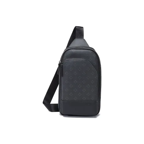 SEPTWOLVES Сумка через плечо из искусственной кожи мужская черная