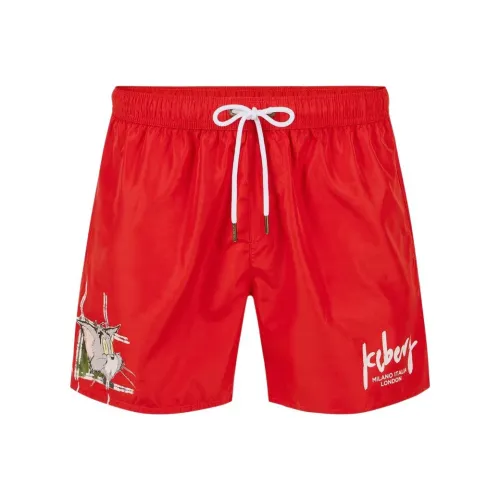Айсберг Красный Мужские Пляжные Шорты
