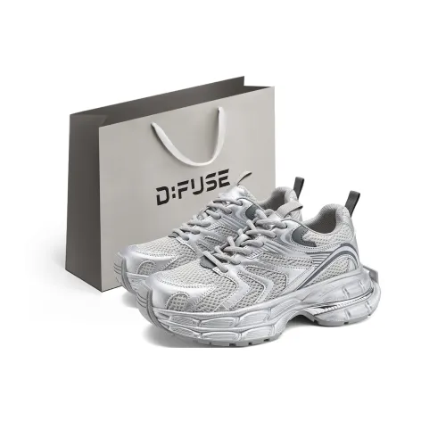 D Fuse SCANDINAVIA Низкий Топ Толстая Подошва Кроссовки Женские Серебристый Серый