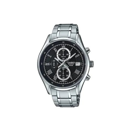CASIO Beside Collection Кварцевый механизм Металлический ремешок Часы Унисекс Черный циферблат