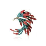 Брошь с красным, зеленым градиентом и фениксийским хвостом