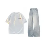 Комплект одежды (Белый топ + Ностальгические синие штаны)