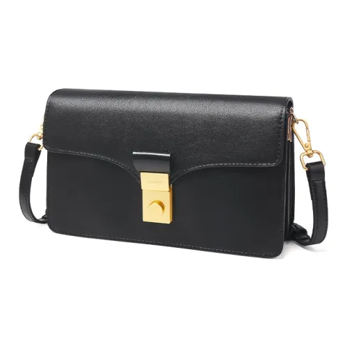 AOKANG Сумка через плечо из коровьей кожи маленькая квадратная сумка стандартная женская экрю классический черный