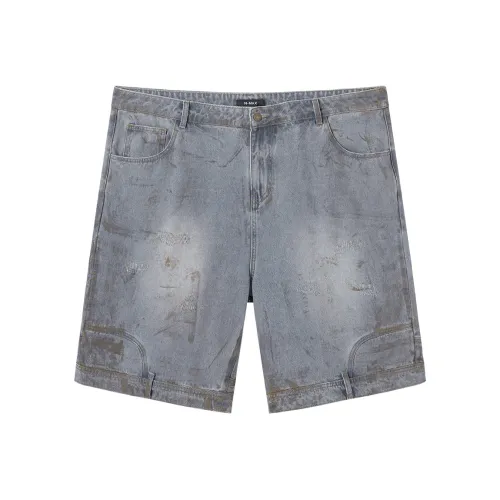 N Max Промытый Dirty Окрашеный Синий Унисекс Джинсовые шорты