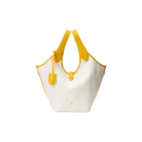Polo Ralph Lauren Ткань Тоут Сумка Маленькая Женская Белая и Желтая